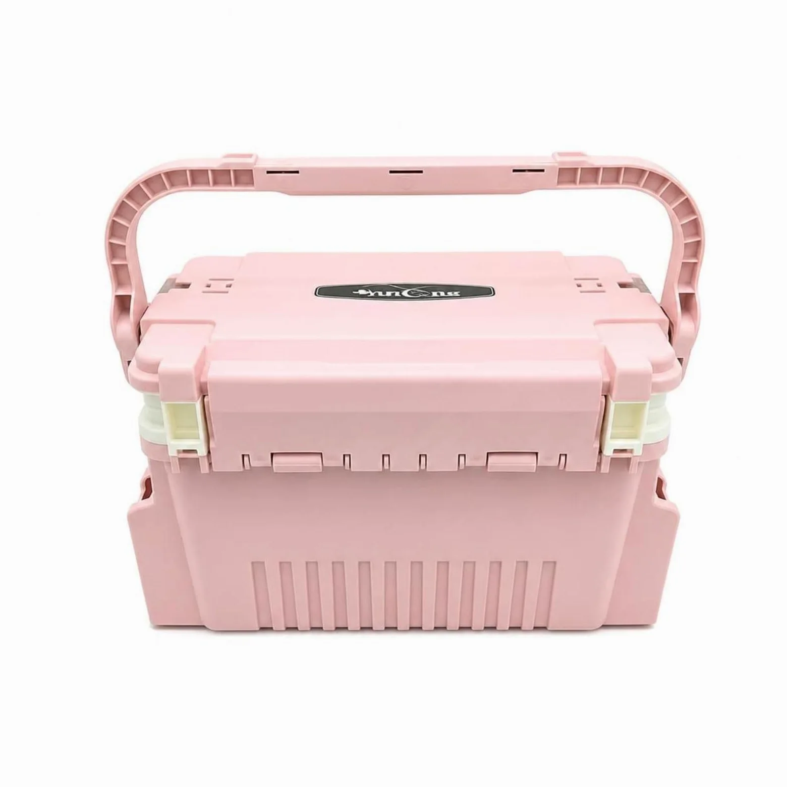 MERIGLARE Boîte à Appâts Boîte de Pêche Coffre de Rangement Boîte à Leurres Mallette Portable Compartiments Multiples Casier pour Leurres Lignes Outils, Rose, Grand