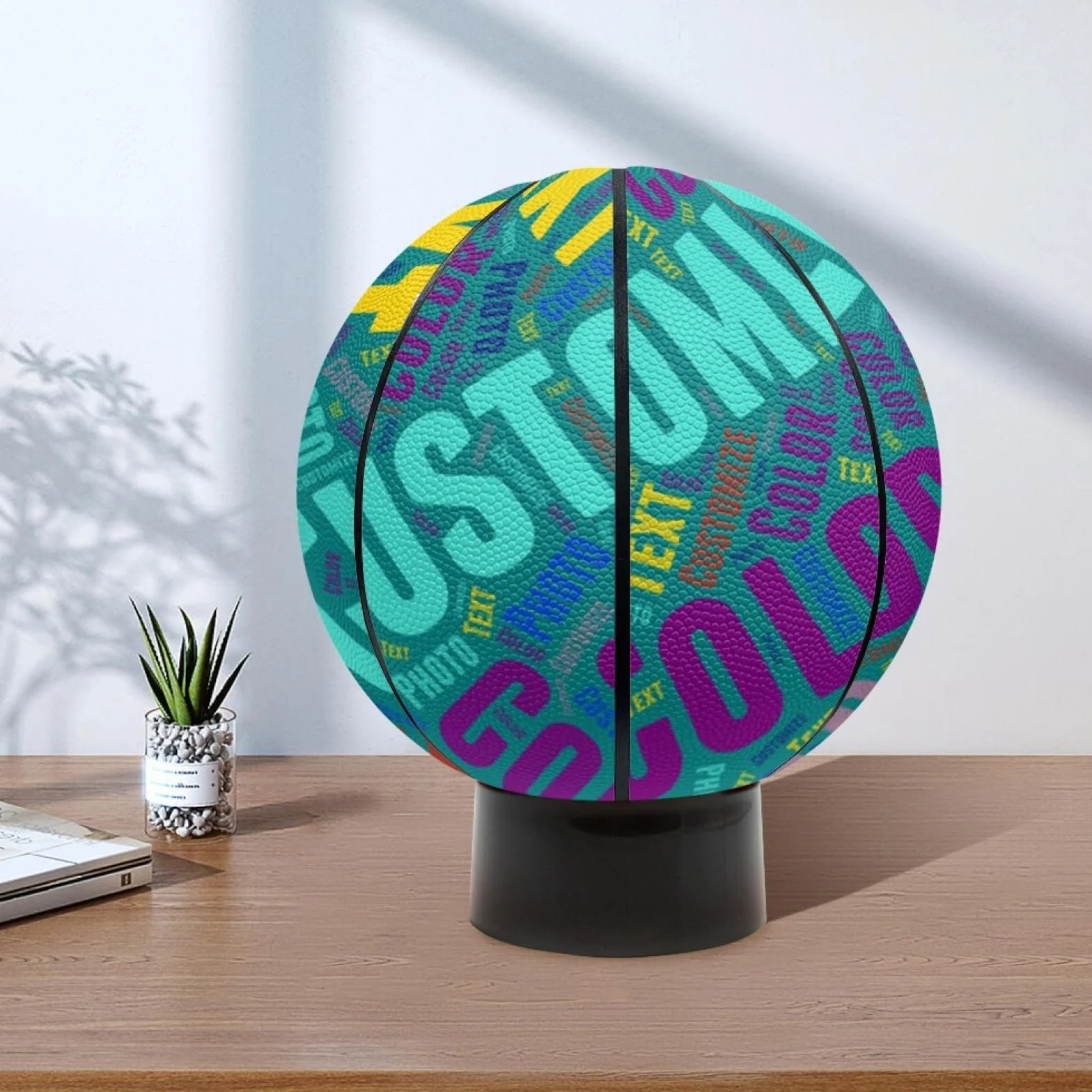 Ballon de Basket Personnalisable Taille 5/7 avec Prénom et Texte Gravé