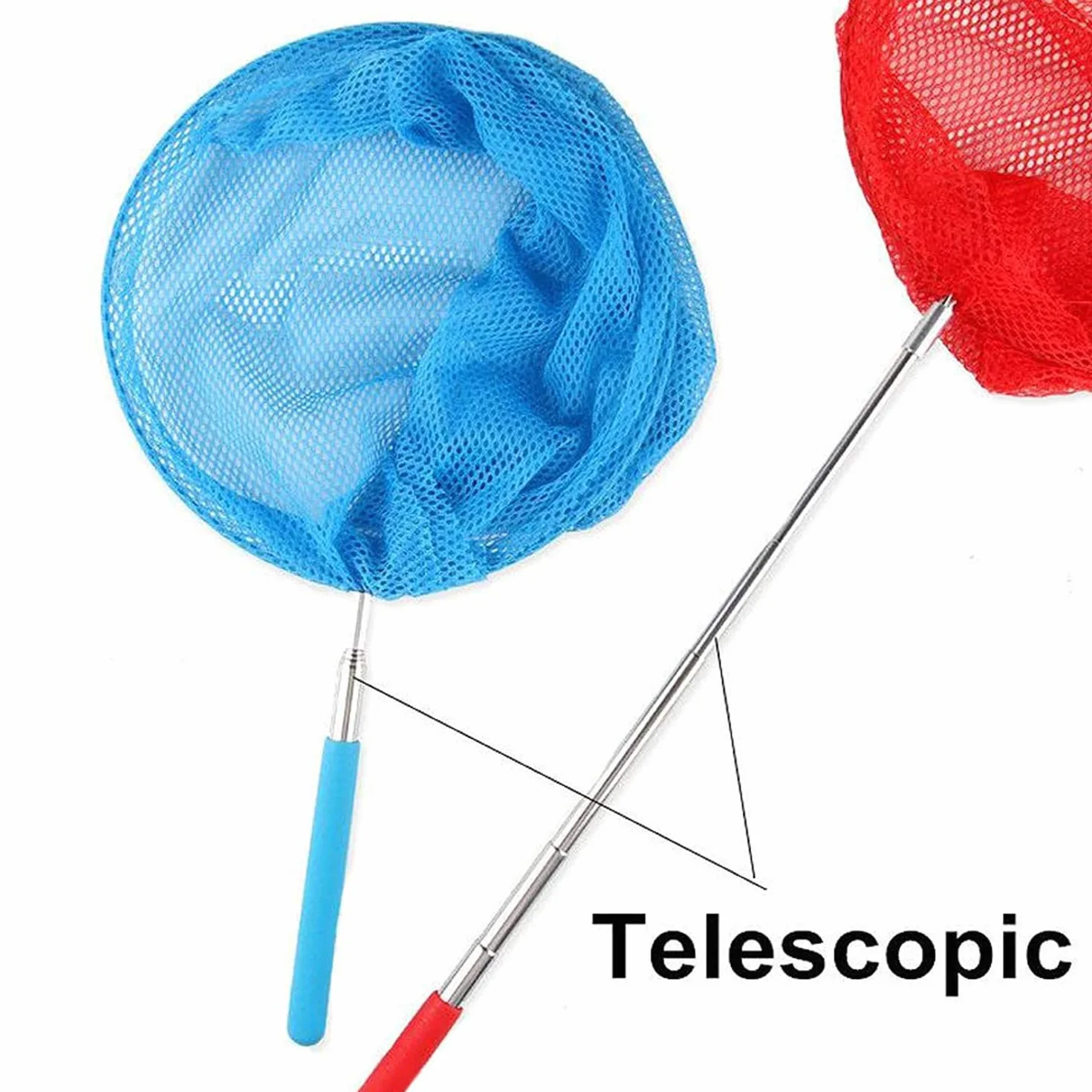 Lot de 5 Filets de pêche télescopiques pour Enfants (36.5 à 94.8 cm) pour Attraper Les Insectes, Les Petits Poissons, la Plage, Le Jardin