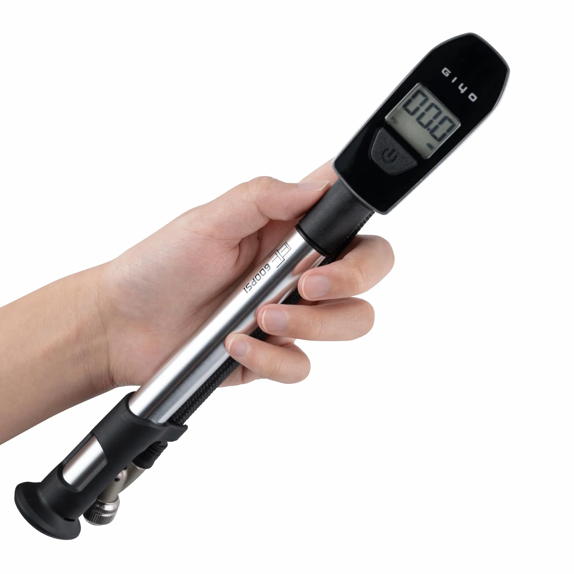 GIYO Pompe à choc 600 PSI – Assistance turbo, purgeur d'air micro, barillet aluminium, poignée confortable, tuyau tressé pour fourche