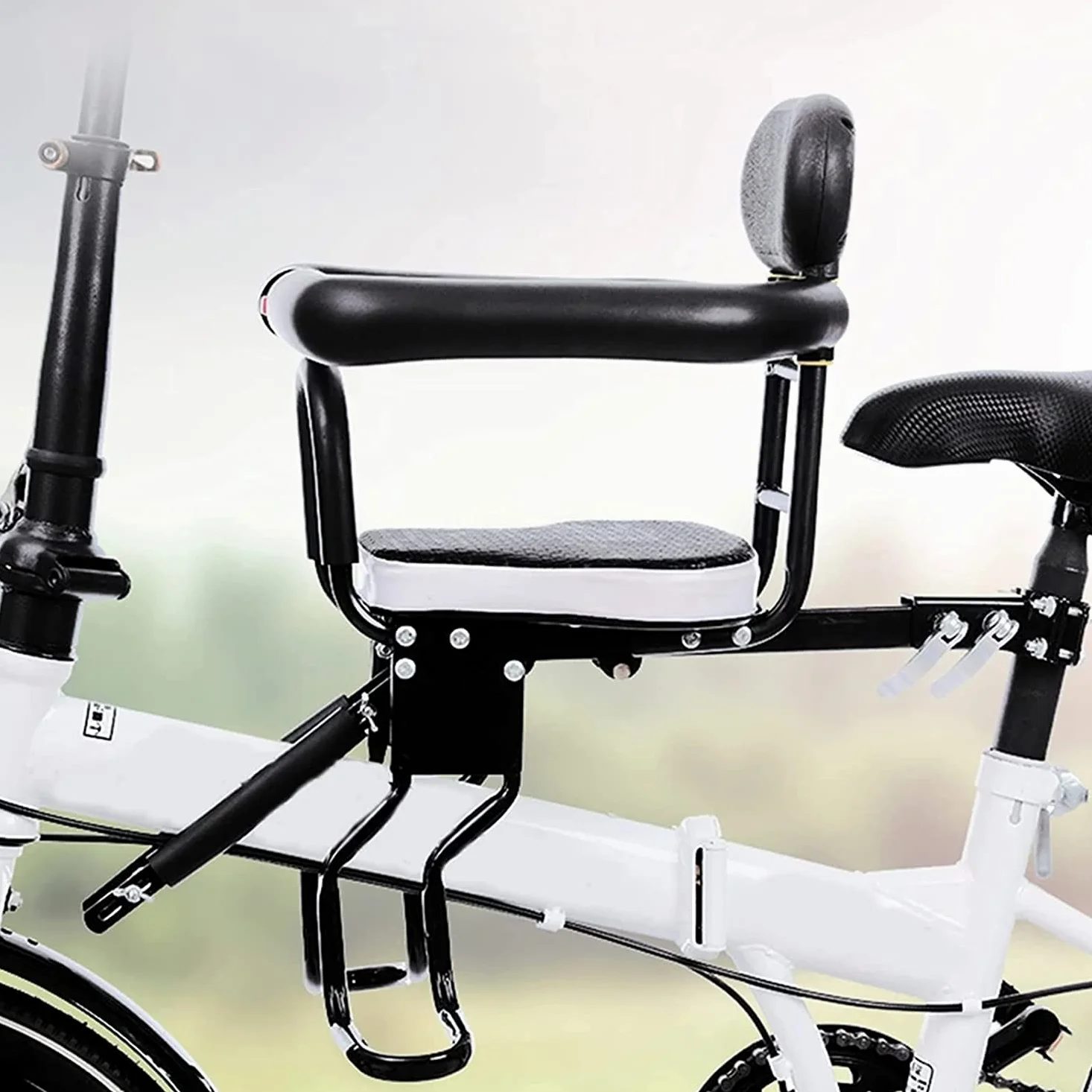 COYEUX Siège de vélo pour Enfant avec Main Courante, siège de sécurité réglable pour Enfant, avec Dossier/pédales/Main Courante, pour VTT, vélos Hybrides, vélos de Fitness