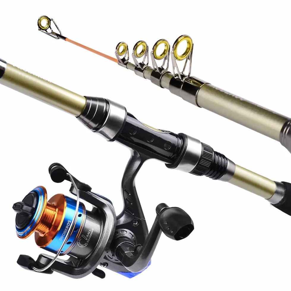 Kit Canne à Pêche Télescopique avec Moulinet, 1.8m, Surf, Sac de Transport