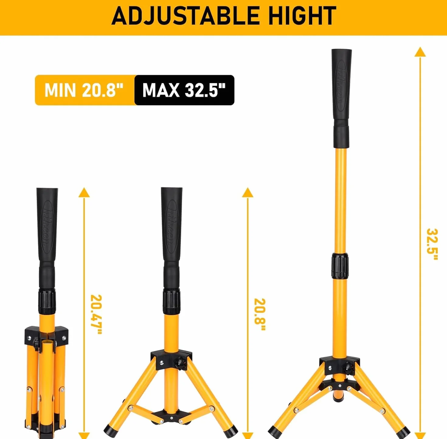 BOOSTEADY Baseball Batting Tee Portable Hauteur Réglable Trépied Softball Pliable avec Sac de Transport