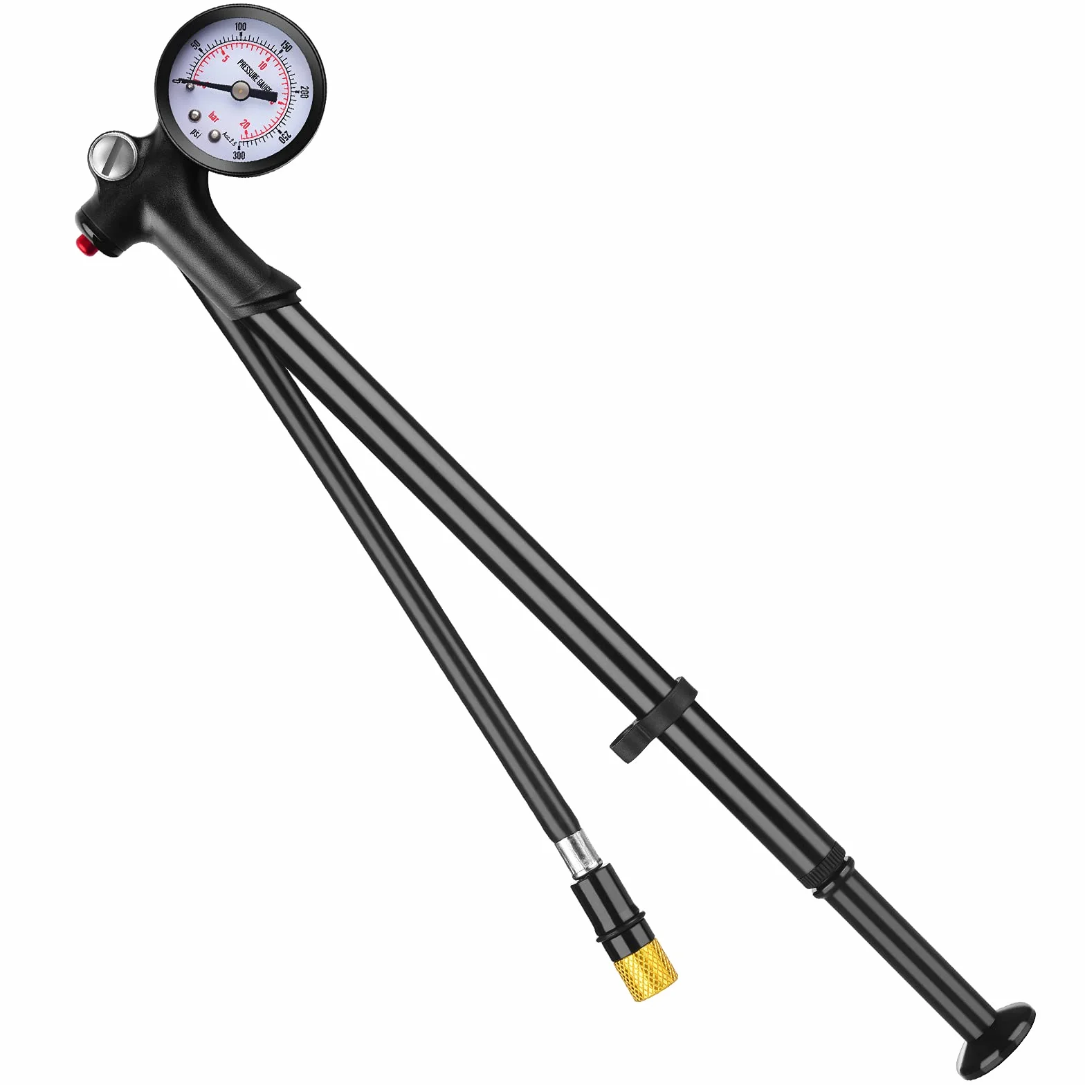 Diyife Pompe Amortisseur Haute Pression 300 PSI Mini Portative Shock Pump pour Fourche Avant Suspension Arrière Vélos VTT