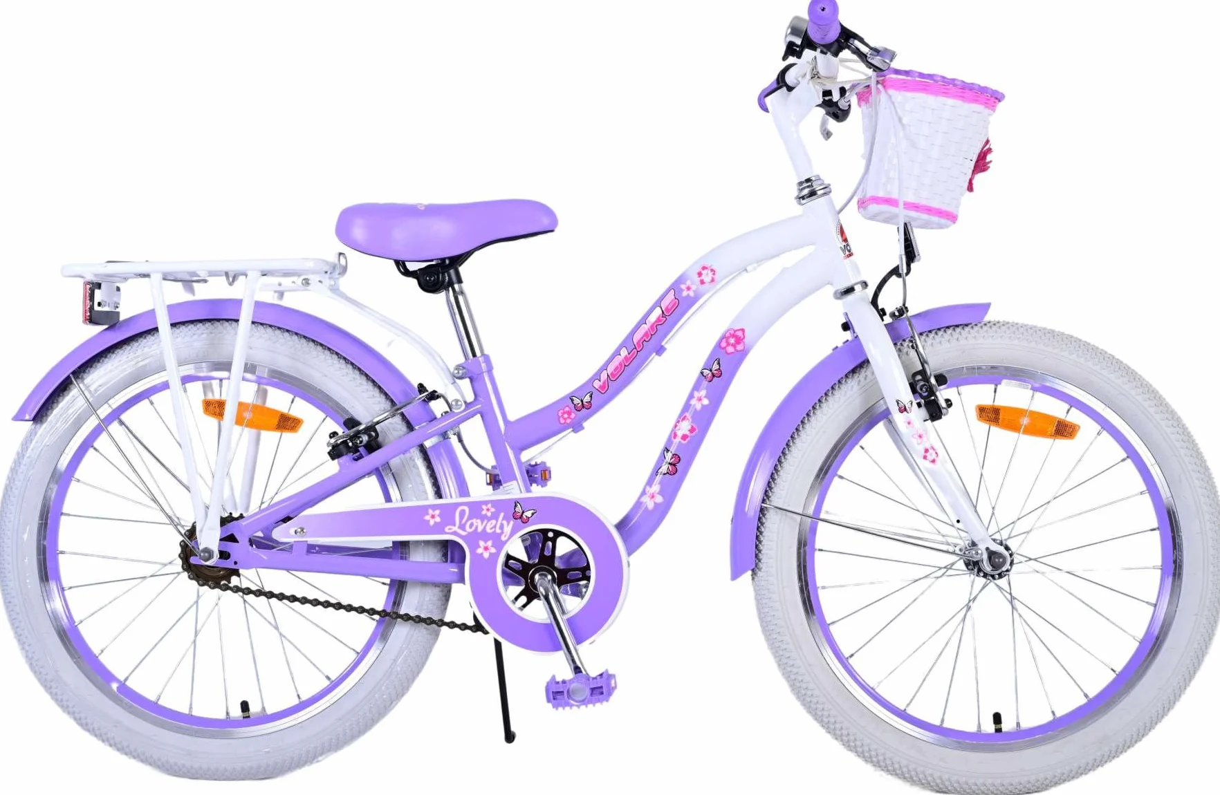 Vélo pour Fille 20 Pouces avec Panier et Porte-Bagages 6-8 Ans