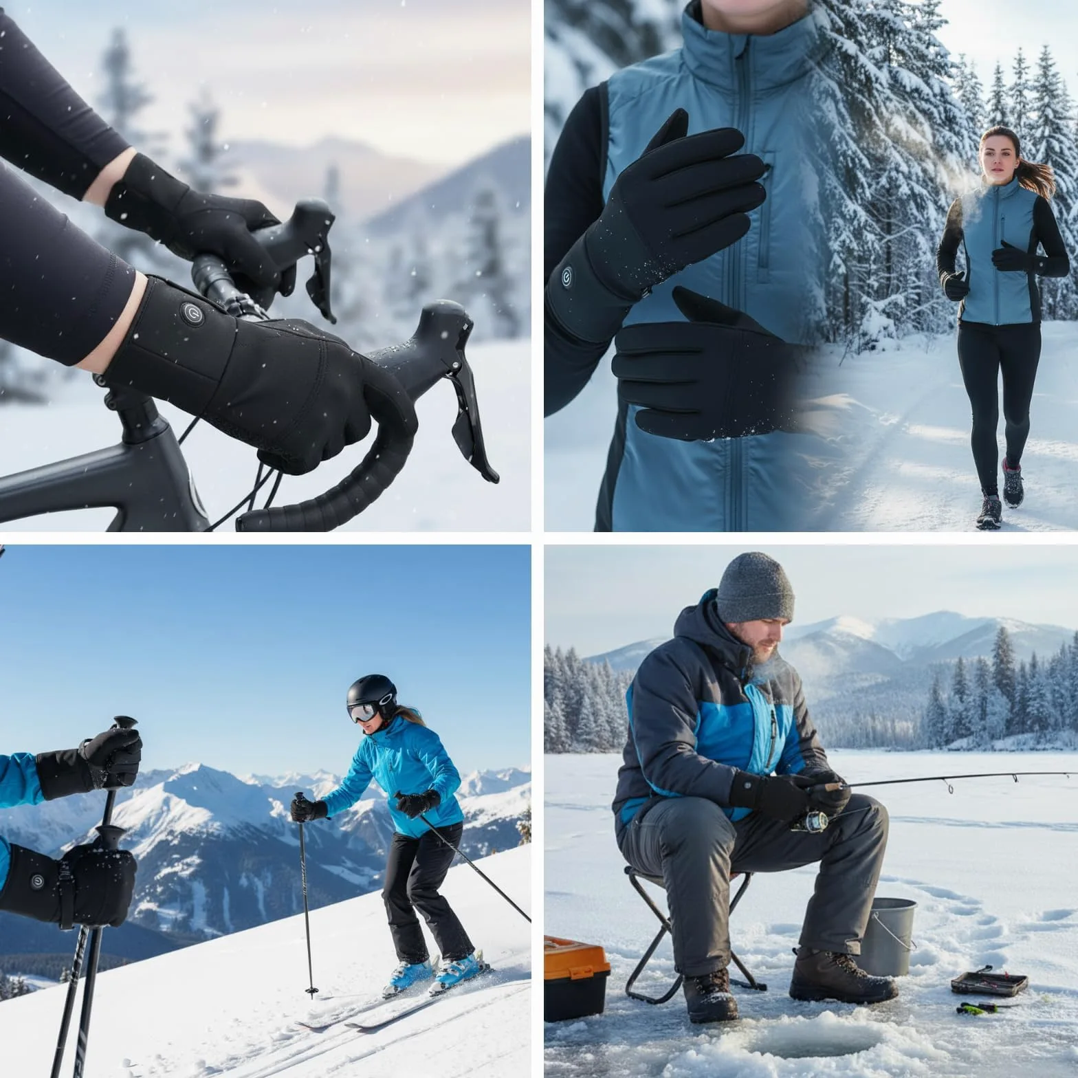 sous-Gants Chauffants Fins pour Hommes et Femmes Rechargeables, Batterie 7,4 V à Chauffage Rapide, 3 Modes de Chaleur (40-65 ℃) et Écran Tactile pour Travail en Extérieur, Sports d'hiver