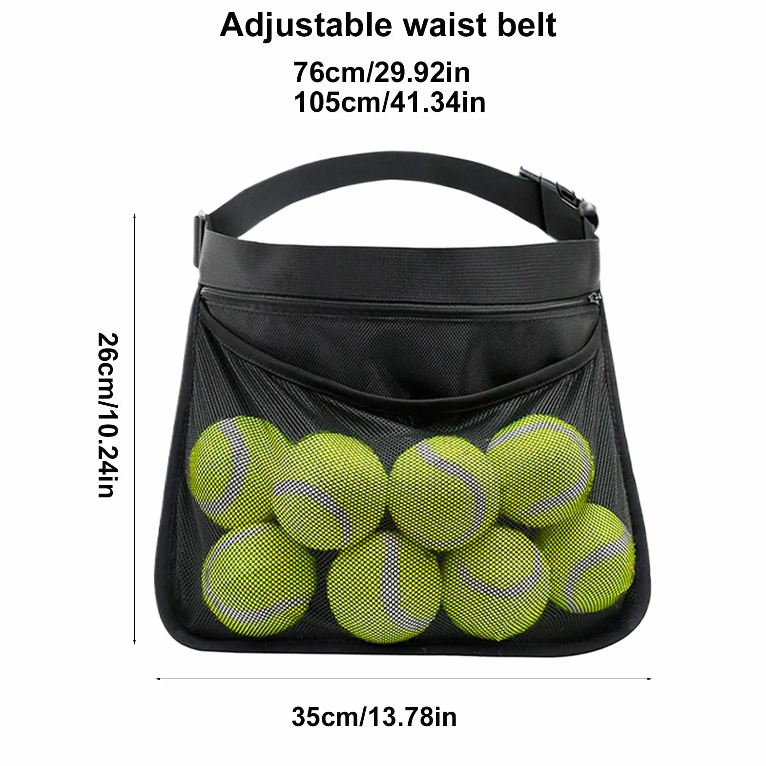 Ballaufbewahrung verstellbarer Gurt abriebfest leichtgewichtig portabel Tennisball Fitnessstudio Training Wettkämpfe Tischtennisball Pickleball Golfball