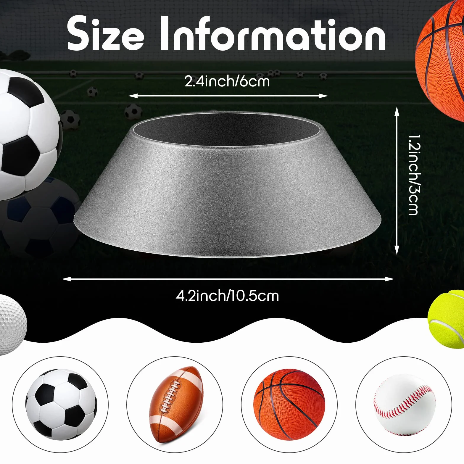 Support d'Affichage de Balle de Souvenirs 6 Pièces Piédestal Boule Transparent pour Basketball Football Volley-Ball