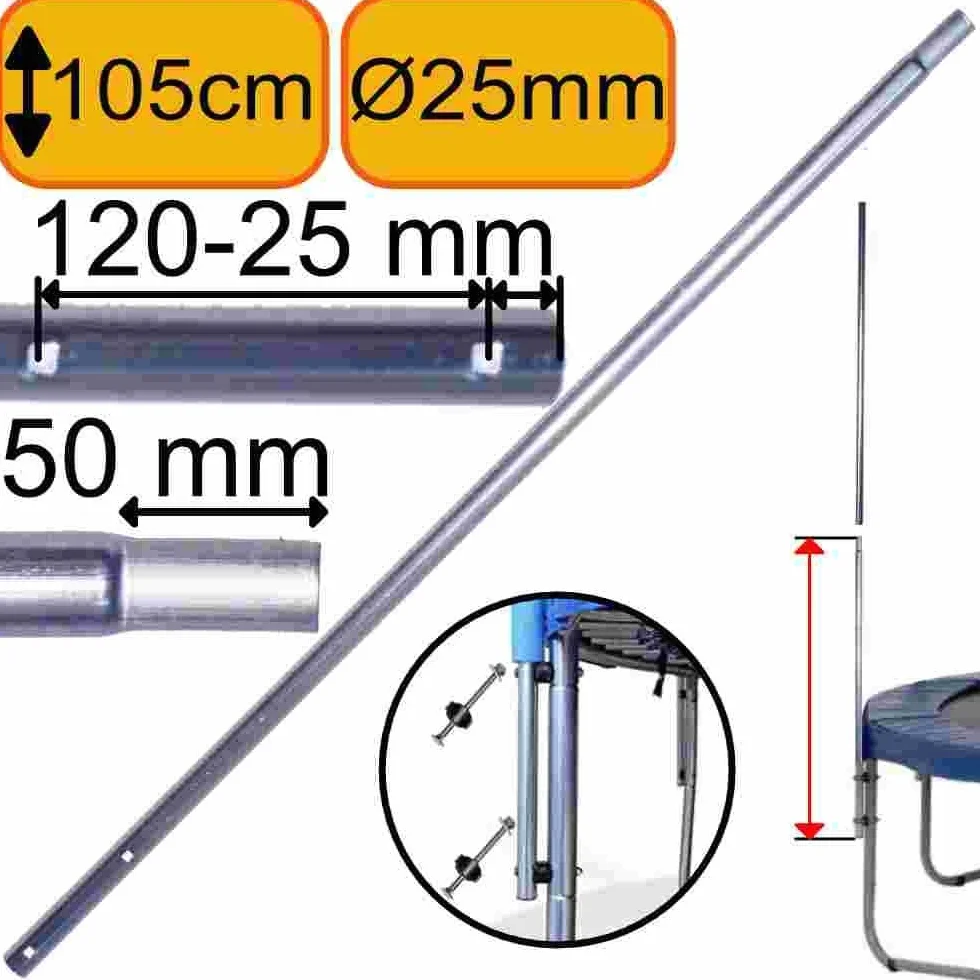 Montant 105cm 2 Trous Diamètre 25mm pour Filet Trampoline