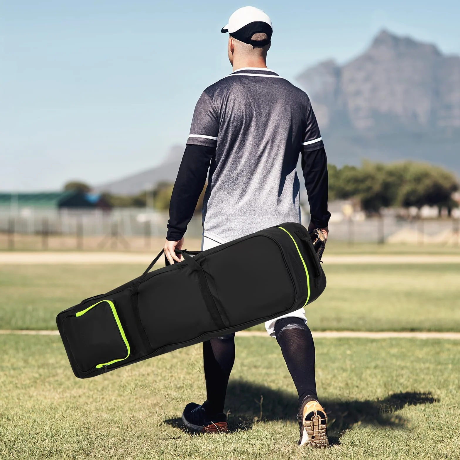 GOPLUS Sac de Golf à roulettes, Poche Latérale, Tissu Oxford Imperméable, Pliable pour Voyage