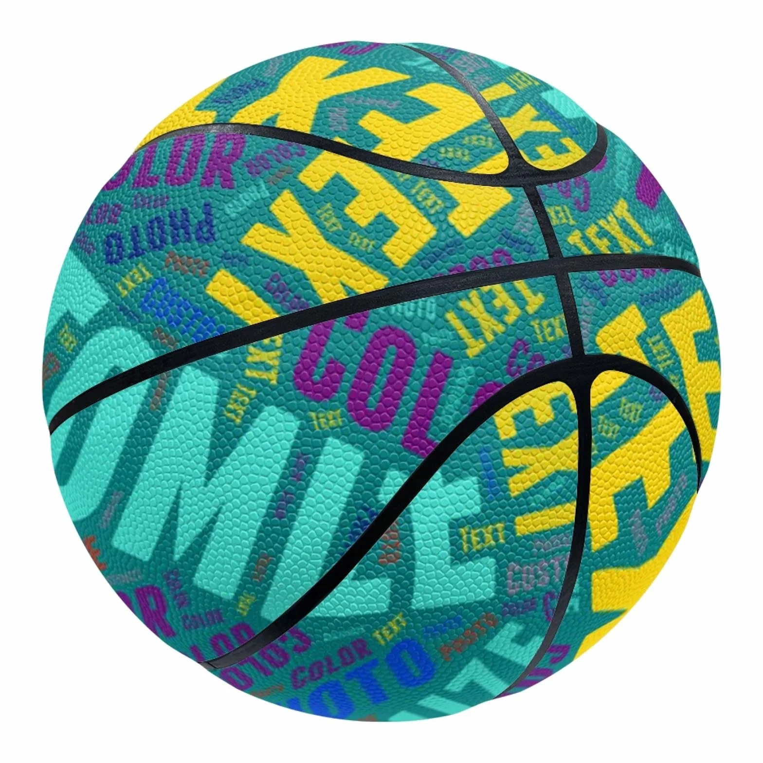 Ballon de Basket Personnalisable Taille 5/7 avec Prénom et Texte Gravé