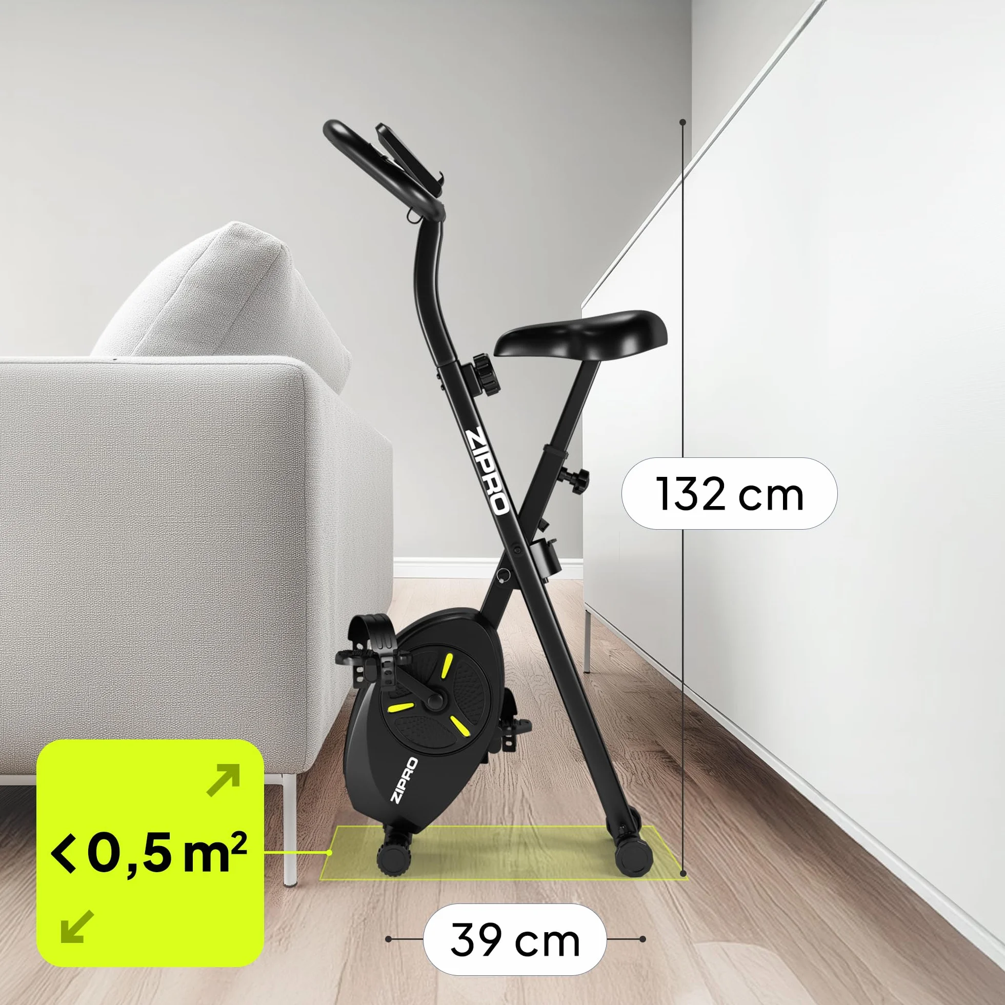 ZIPRO Eclipse X Velo d'Appartement Pliable Elliptique Cardio Training Connecté Magnétique Silencieux