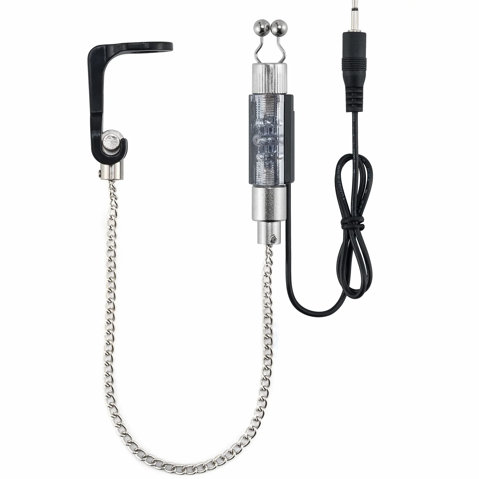 Dr.Fish Indicateurs de Morsure Lot de 3/4 Swinger Lumineux à LED, Ecureuil Pêche Carpe Portables avec Prise Jack 2,5mm Balanciers Détachables sur l'anneau de la Canne