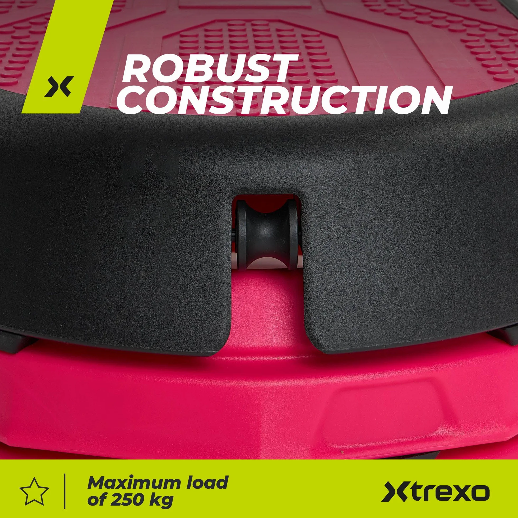 TREXO Marche d'aérobic 107x42 cm Hauteur ajustable 10-15-20 cm Polypropylène TPR 250 kg