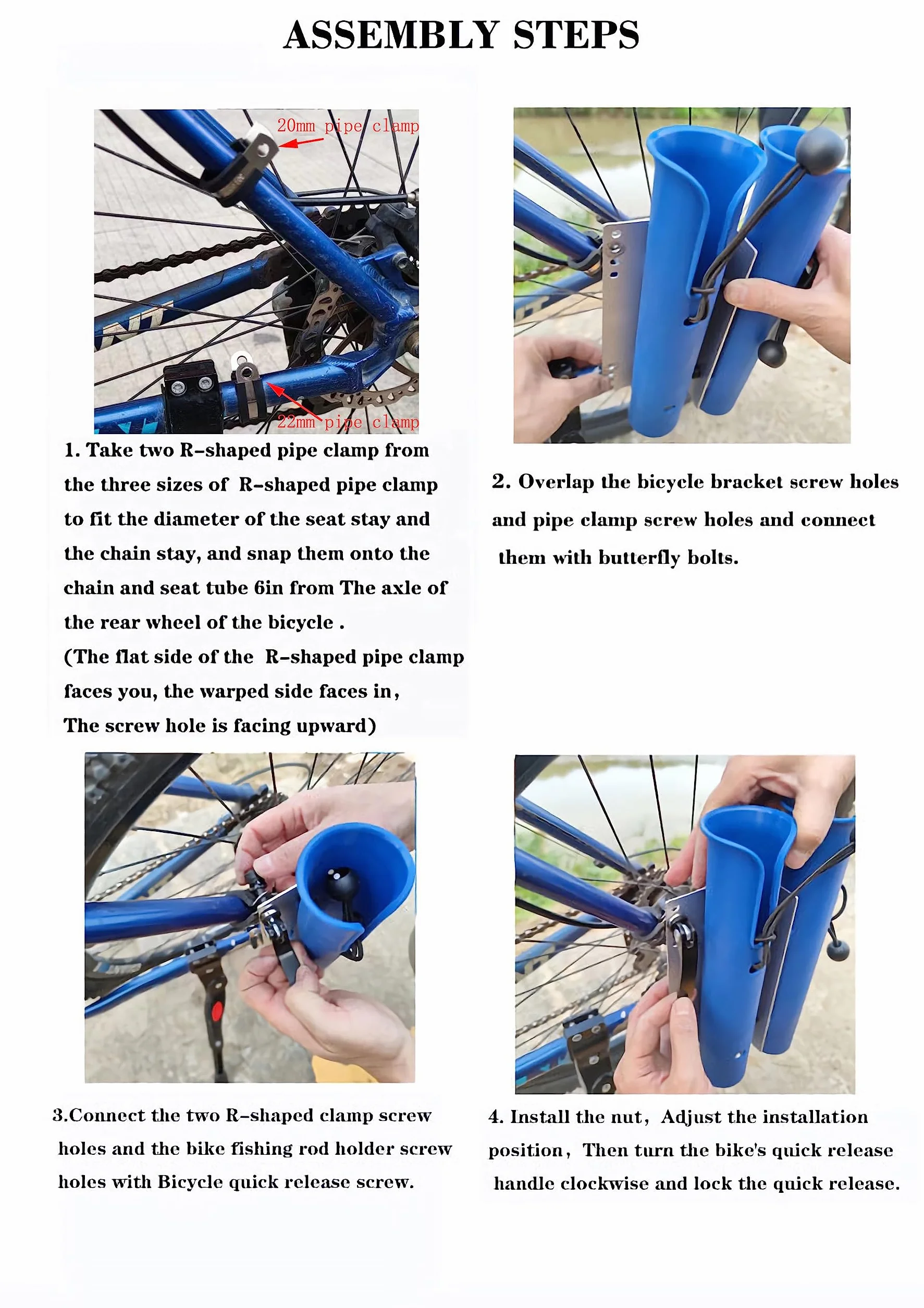 Support de canne à pêche pour vélo, porte-canne pour 2 cannes, noir