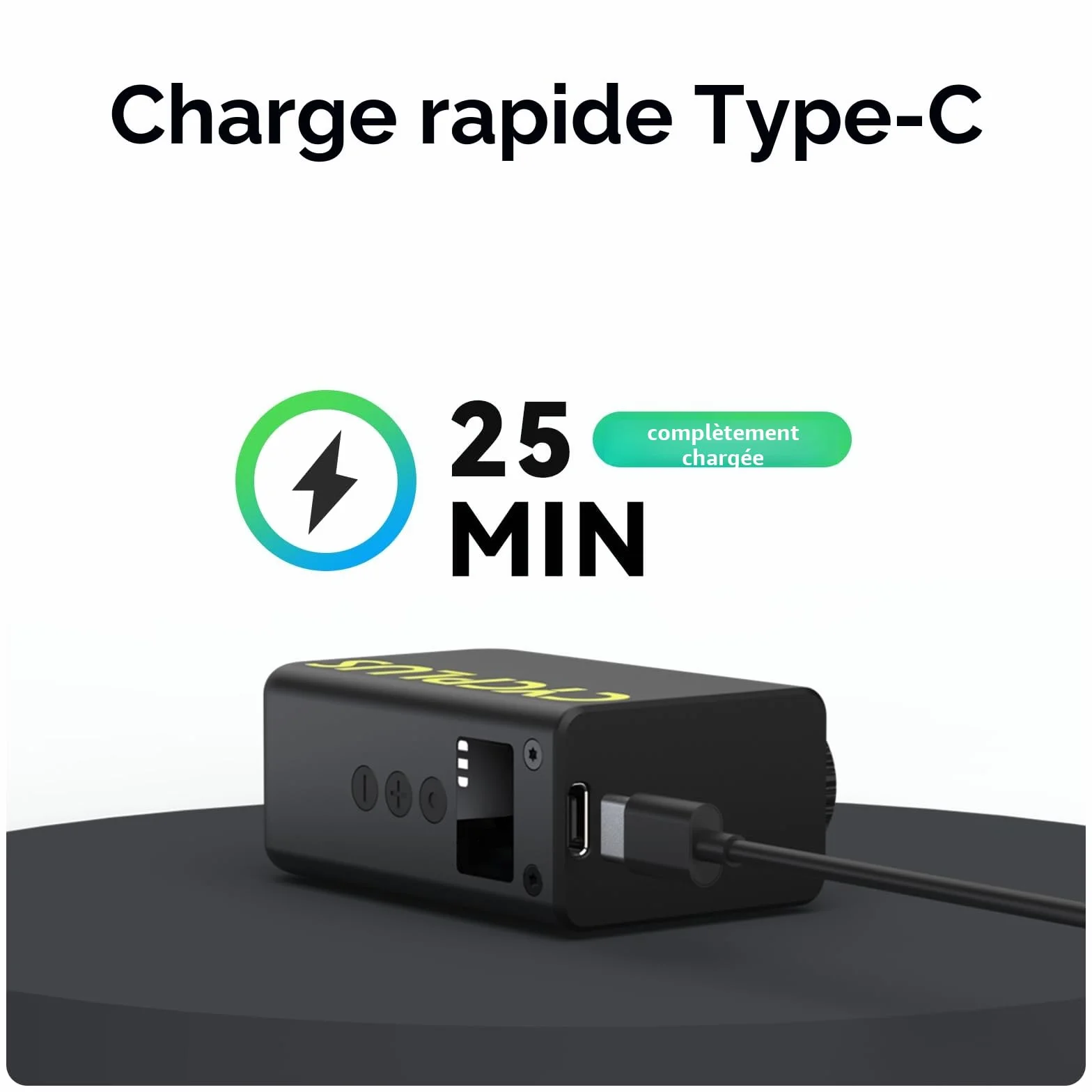CYCPLUS AS2 Ultra Pompe à Vélo Électrique Compacte 120 PSI Manomètre Arrêt Automatique Valves Presta Schrader