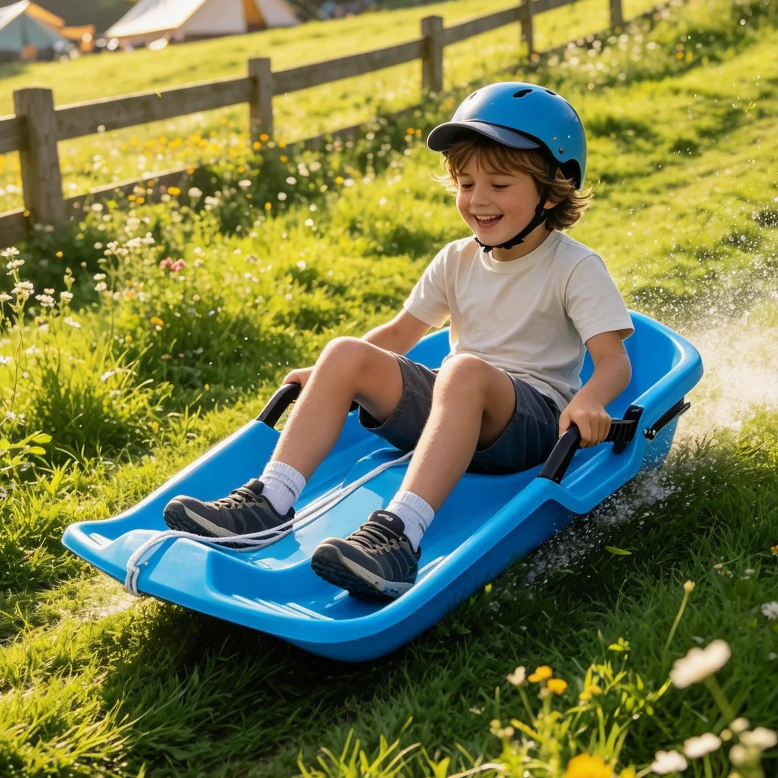 Luge De Neige pour Toboggan 2 Places Léger pour Hiver avec Poignées Et | Luges D'Hiver Pour Pour Garçons Filles Extérieur Plage Sable Glace Pentes Toutes Saisons