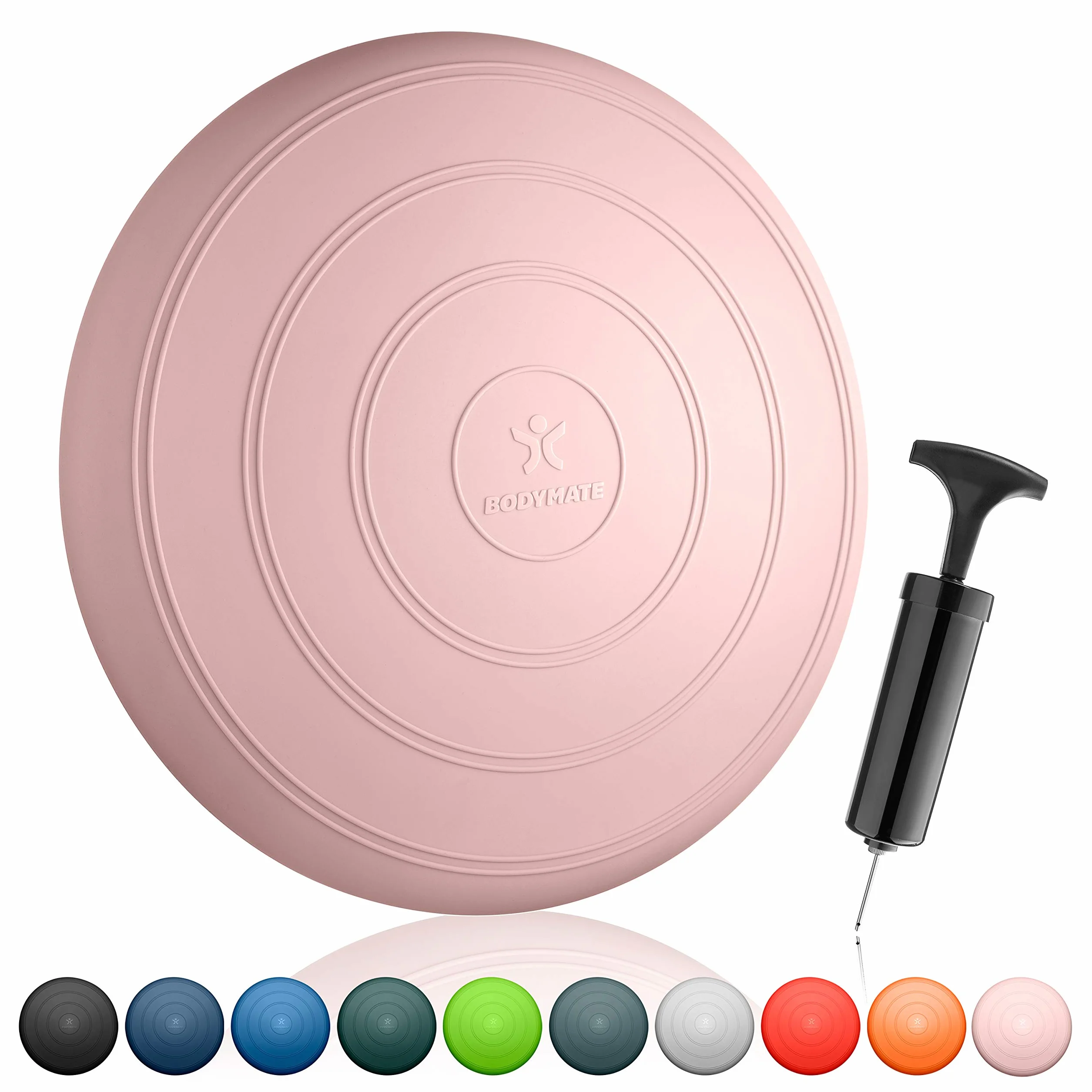 BODYMATE Coussin d'équilibre Comfort Ø33cm Pompe Incluse Gonflable Core Training Fitness rééducation