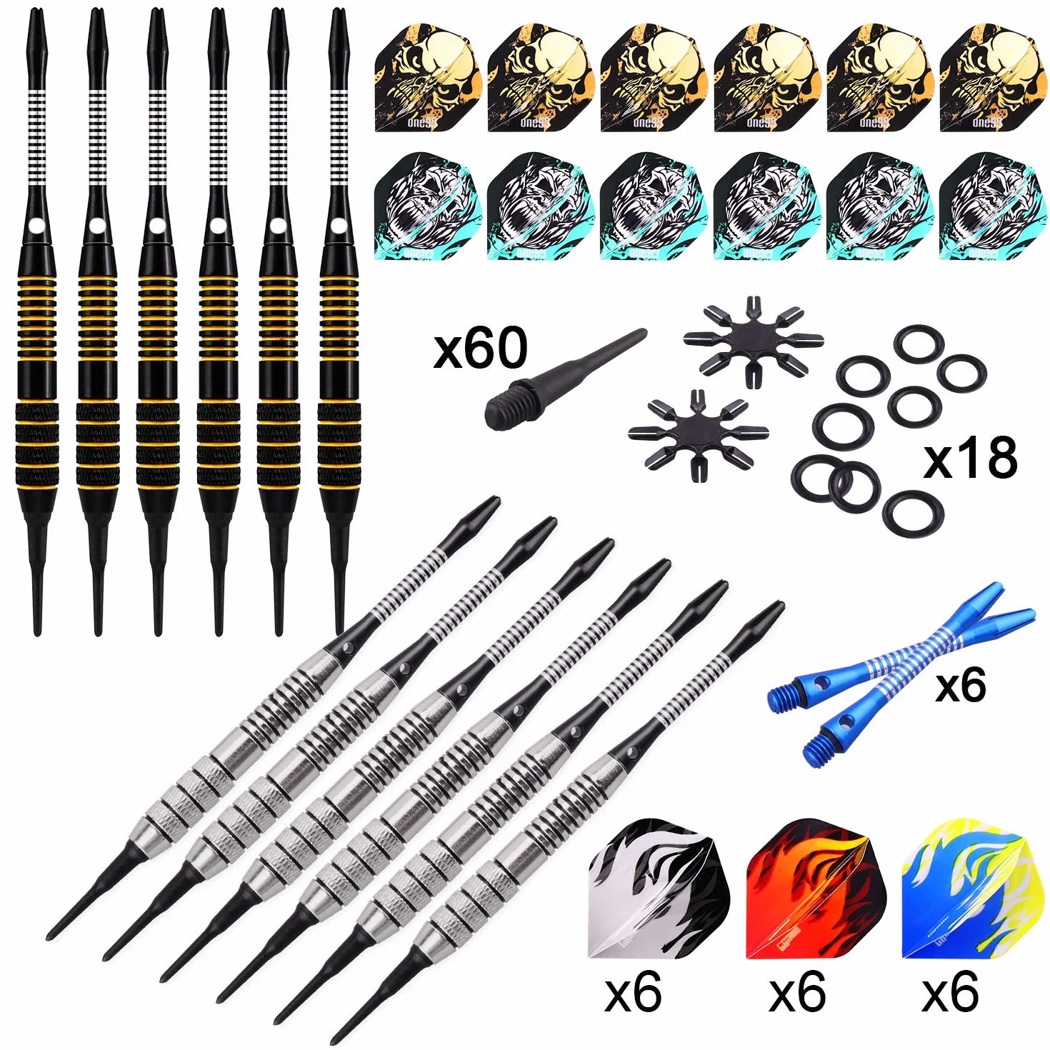 One80 Professional Perfection Fléchettes en Plastique 18g 12 Sztuk (Classic 2)