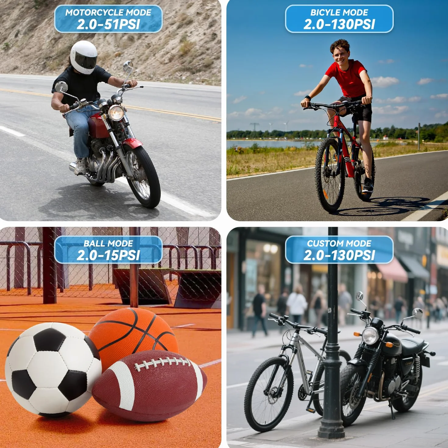 Pompe a Velo Electrique 150psi avec Manomètre Numérique, Mini Pompe Velo pour Vélo Route VTT Moto