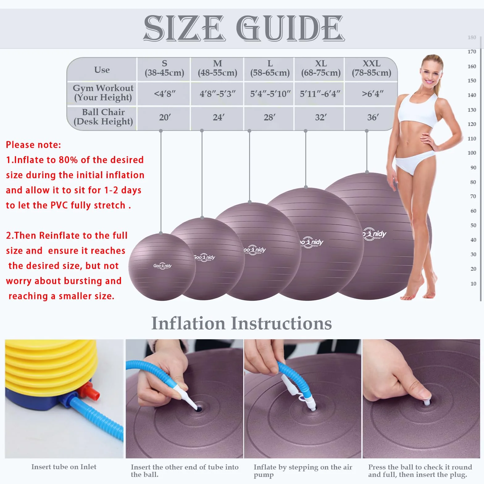 Gros Ballon Grossesse Gonflable, Swiss Ball Chaise Femme Enceinte Pour Pilates Gym Yoga Fitness