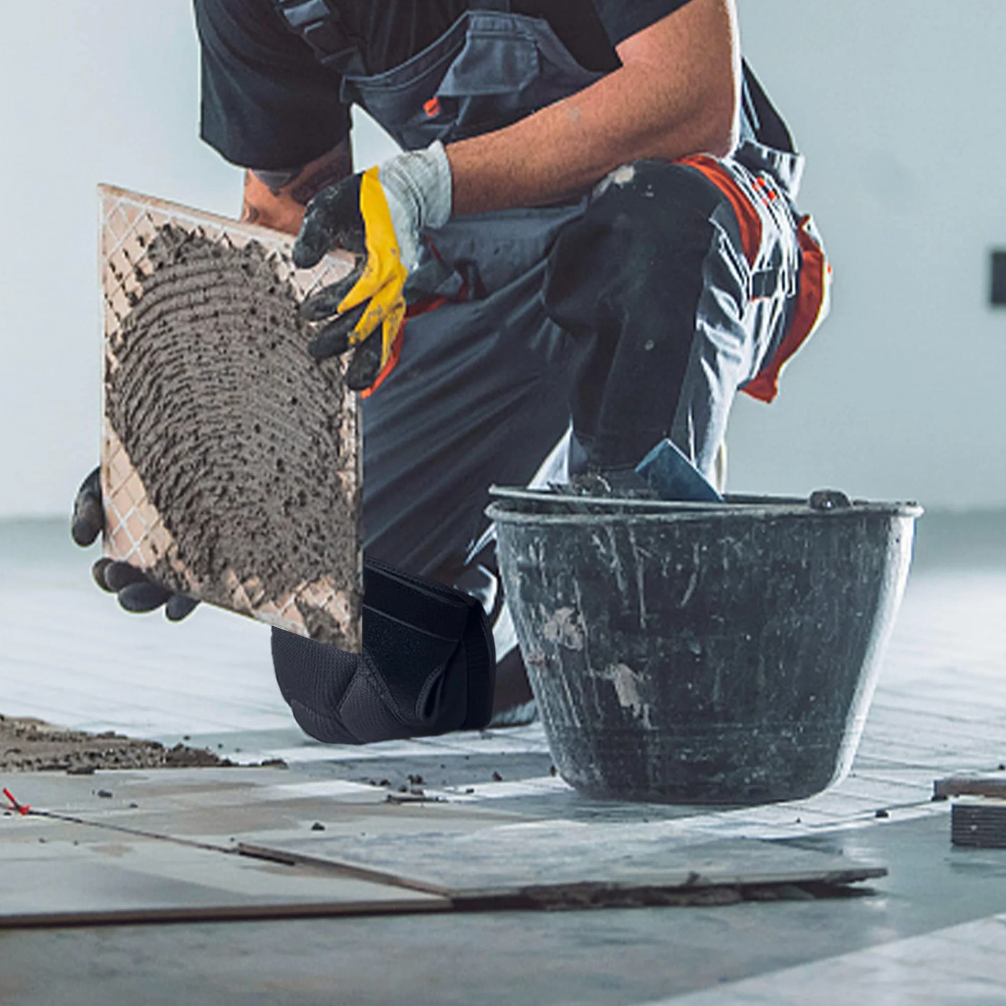 EULANT Genouillere Travail Ajustable Protection Genoux 2 Antidérapant Sangles Adulte Épais Éponge Genouillères pour Jardinage Carreleur Construction