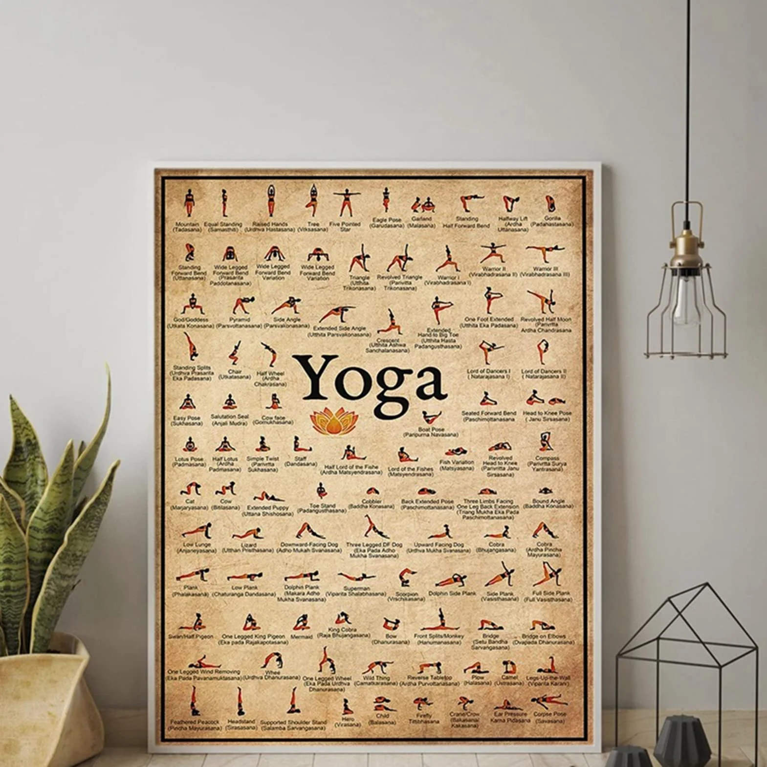 Affiches de poses de yoga pour salle de gym à domicile, décoration fitness, tableau d'exercices