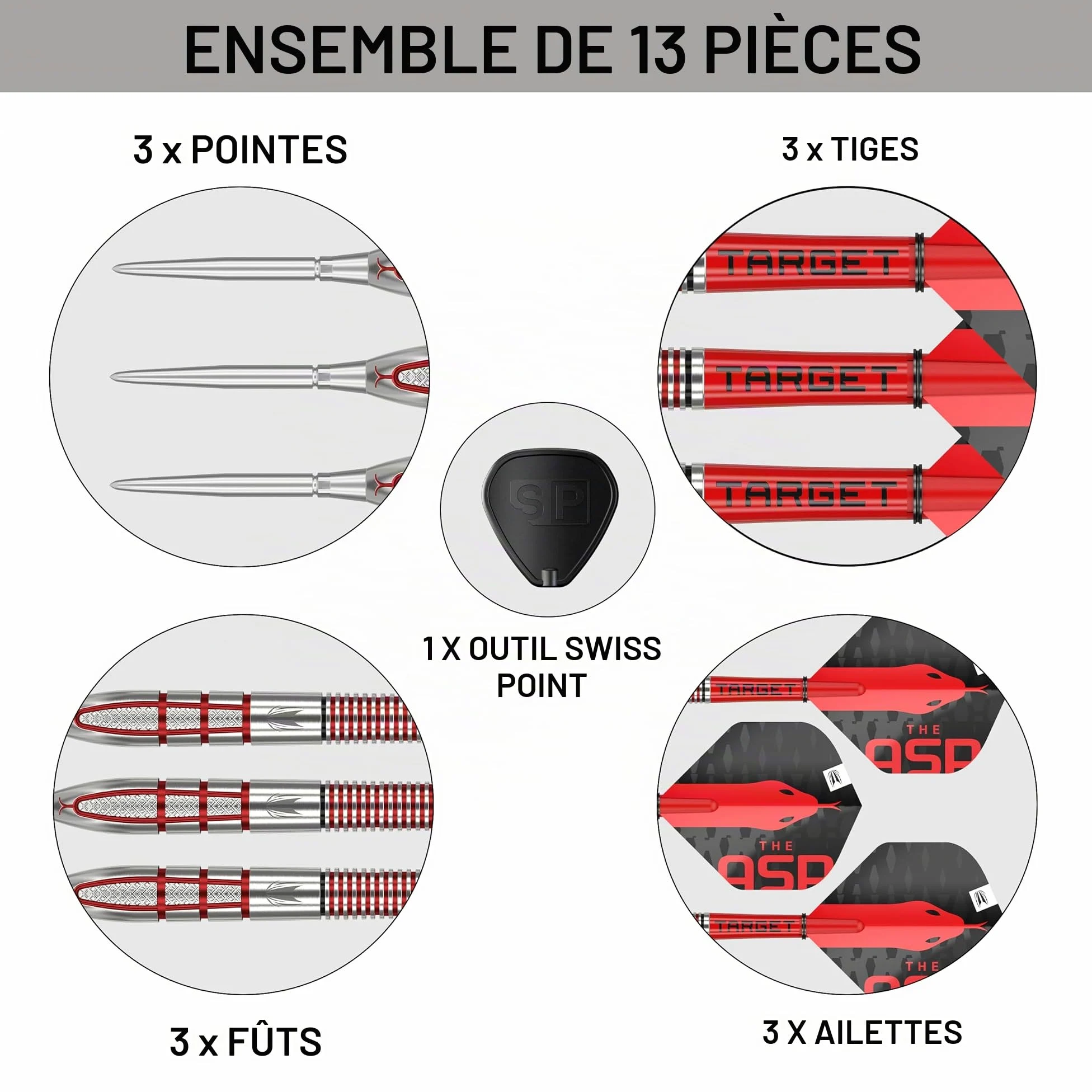 Target Darts Nathan Aspinall Gen 2 95% Wolfram Swiss Point Jeu de fléchettes à Pointe d'acier