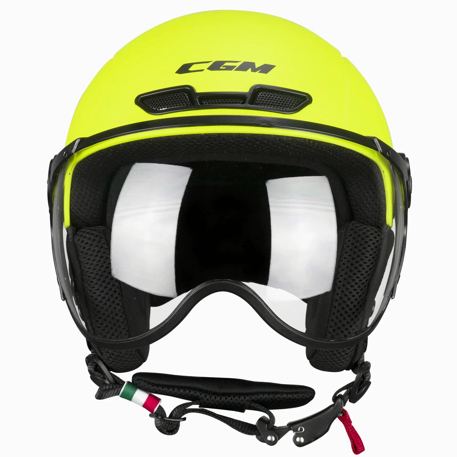 CGM EBI Casque de Ski Mixte Adulte, Jaune Fluo Mat, M (57-58cm)