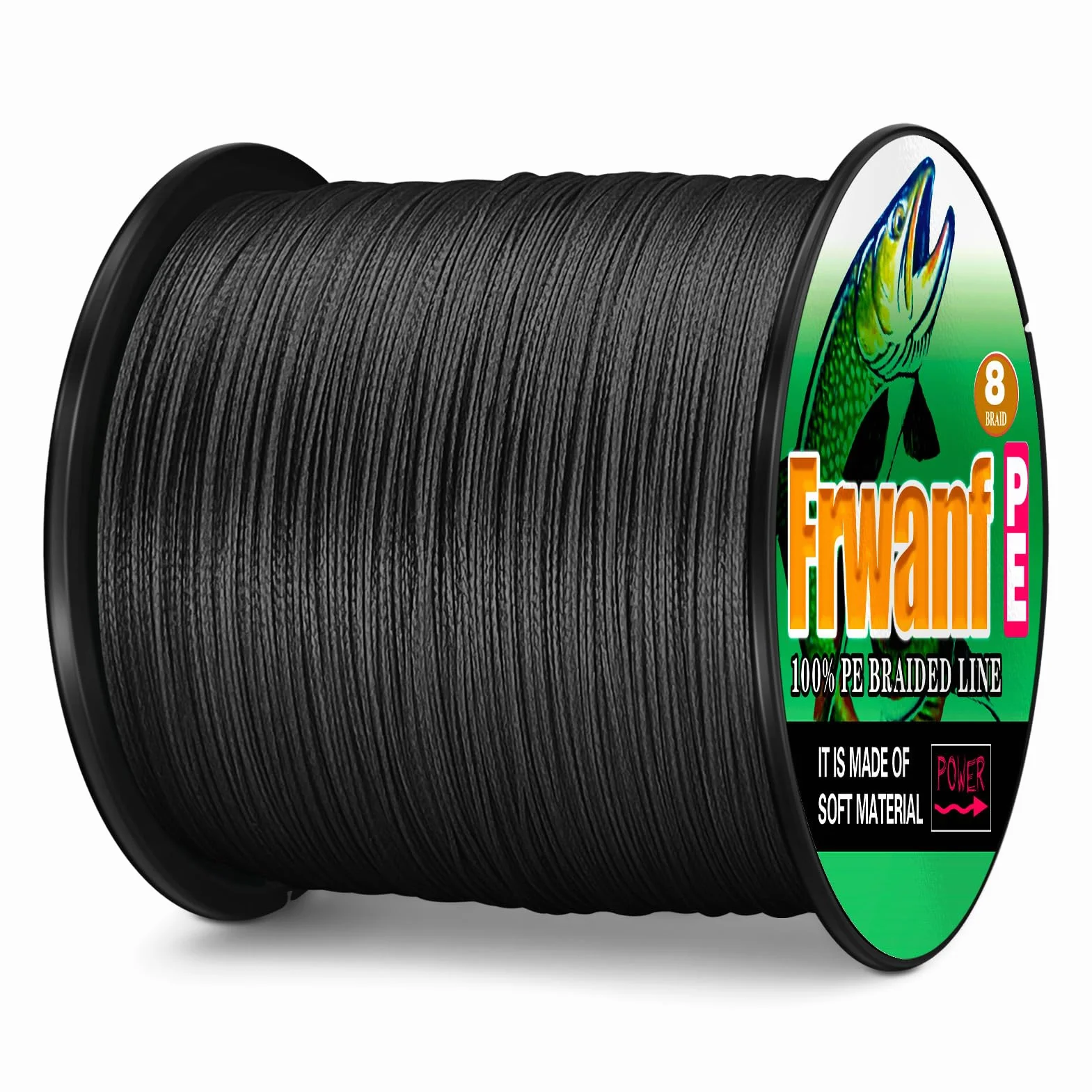 Ligne de pêche tressée UHMWPE 0.26mm 13.6kg 100m 8 brins zéro étirement faible mémoire noir