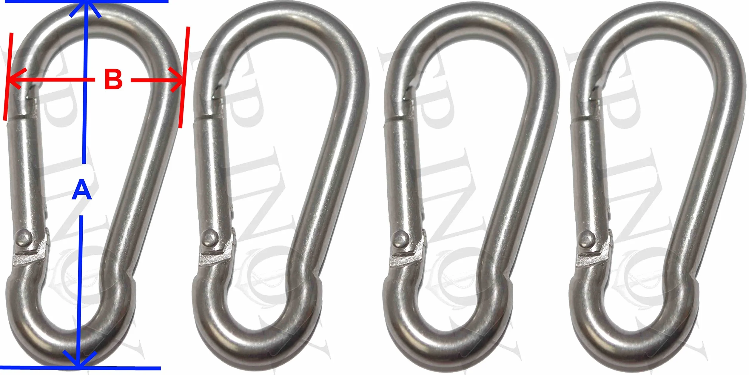 Mousqueton INOX 316 A4 4mm Lot de 4