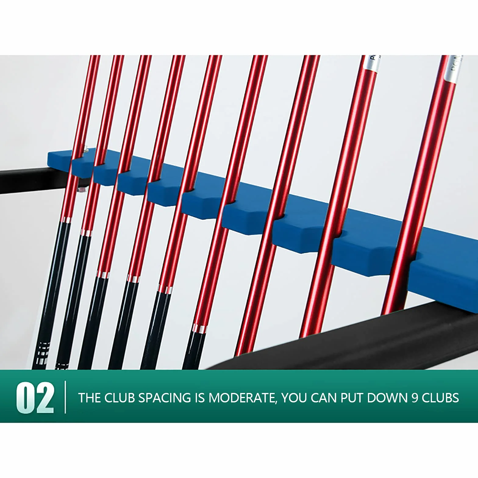 Support pour clubs de golf 9 trous étagère de rangement 50×27,5×72 cm