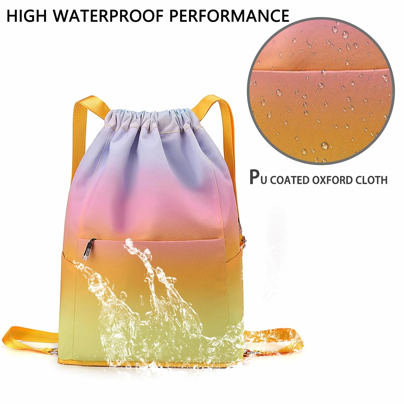 Sac à Dos Grand Imperméable Multifonction Sport Femme Homme Piscine Gym Voyage 43x32x16cm