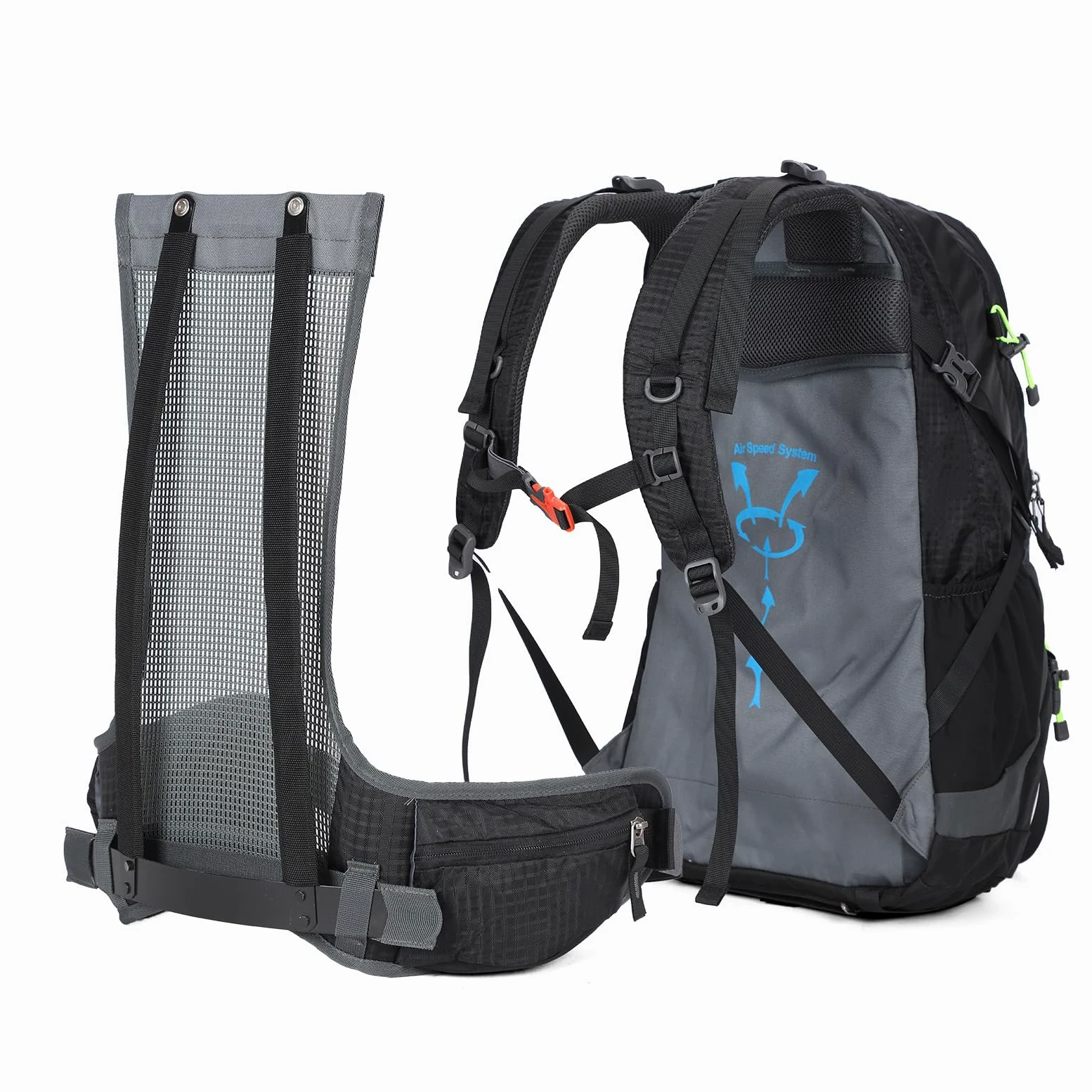 Aoking, Sac à dos de randonnée/escalade, 40L_YJN79807,50L_YJN67363, éléments standard : panneau en maille Airflow amovible, étanche, sifflet SOS, protection contre la pluie, options : poche à eau 2