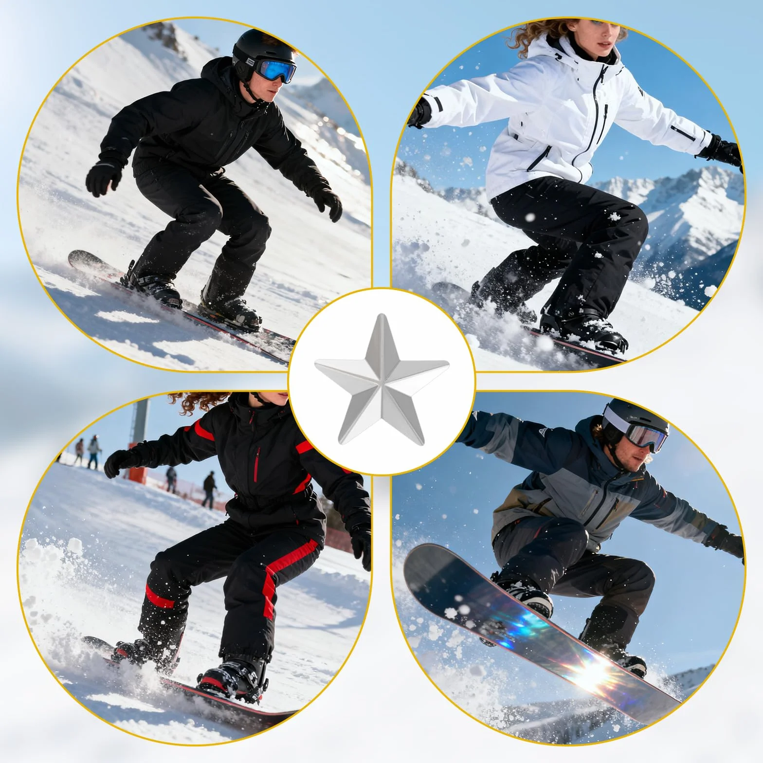 Penitue Pads de Snowboard Antidérapants en Fer, Pad Antidérapant Auto-Adhésif pour Meilleure Adhérence (10 Pièces)