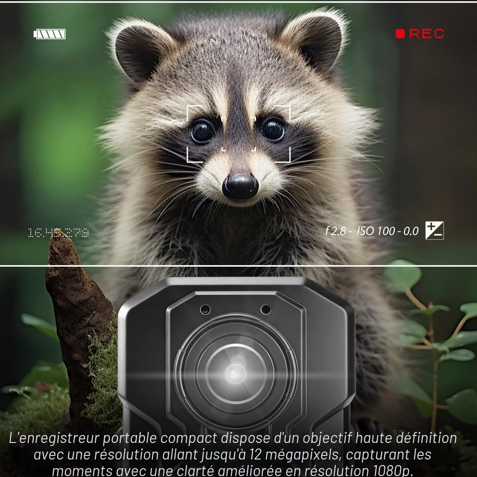 Mini Caméra de Chasse 1080P, Camera Animaux Exterieur 12 Mégapixels 4K Caméra Vidéo étanche Grand Angle de 120° Vision Nocturne par LED Infrarouge 940 nm
