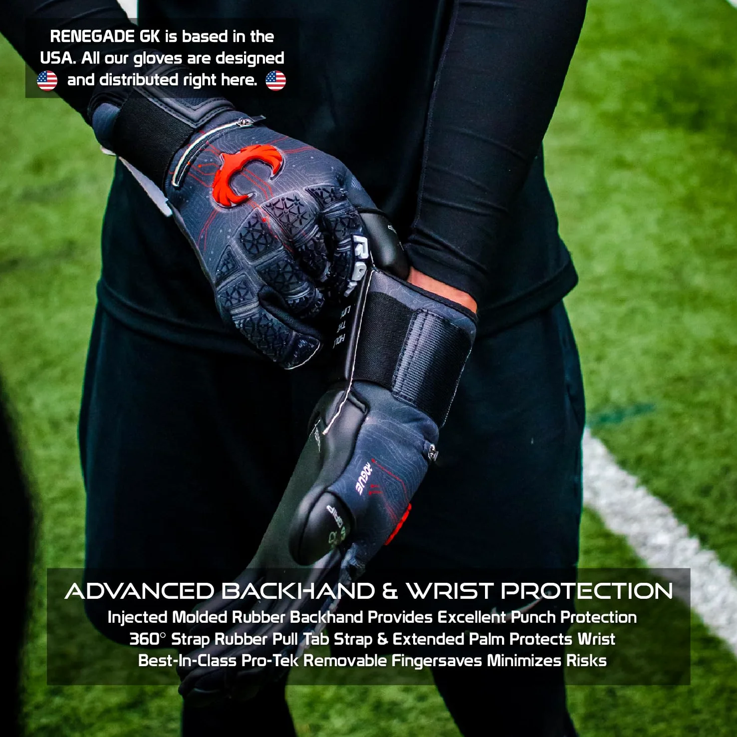 Renegade GK Édition Limitée Rogue Gants De Gardien De But (Tailles 6-11, Level 4+) 4+3MM Giga Grip & Pro-Tek Fingersaves | Excellent Poigne & Protection | Gant Gardien de But Adulte, Homme, Junior