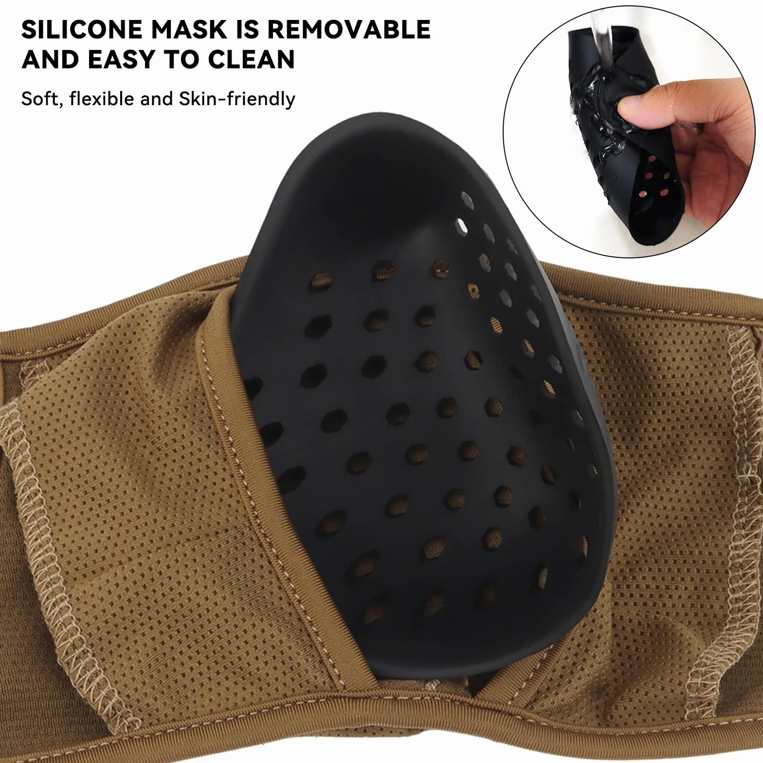 BBS Demi-Masque en Silicone Tactique Multifonctionnel Respirant pour Paintball Tir Extérieur
