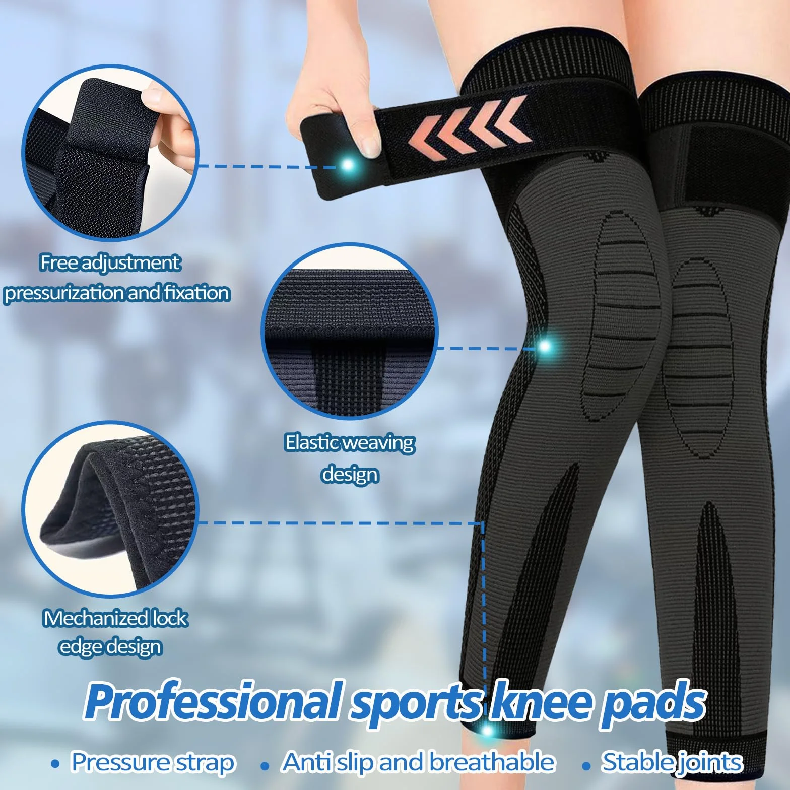 Genouillère Sport Compression Homme Antidérapante Respirante Taille L Vert 1 Paire