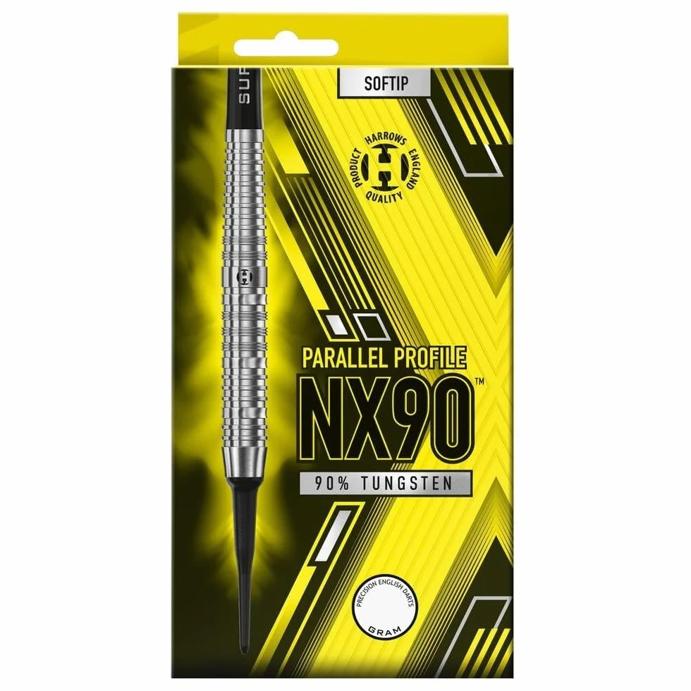Harrows Lot de 3 fléchettes NX90 Professionnelles 90% tungstène 18g 20g Pointe Souple
