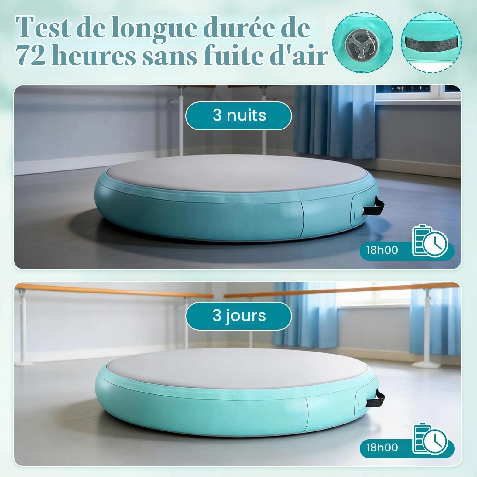 Air Track Tapis de Gymnastique Gonflable, Gonflable Air Spot 100x15cm Air Floor Mat, Rouleau d'Air Piste d'Air Gonflable avec Pompe, Tapis d'Exercice pour Maison/Yoga/ExtéRieur/Tumbling