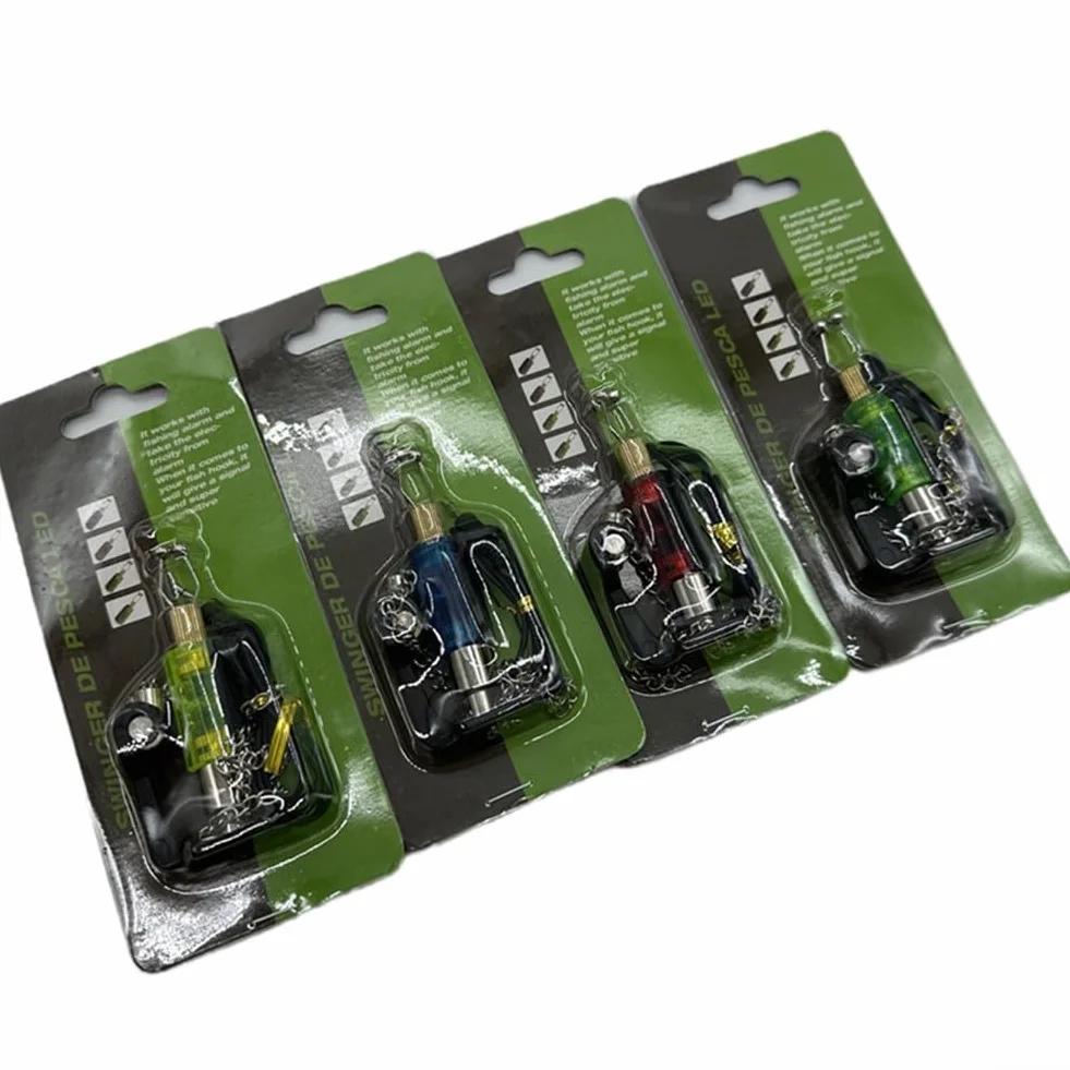Indicateur de touche LED avec 4 bobines pour la pêche à la carpe, pas de batterie nécessaire, compatible avec la plupart des alarmes (4 couleurs)