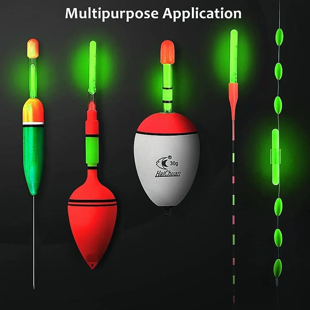 Lumière de pêche de Nuit, Bâtons Lumineux pour Canne à Pêche, Starlight Peche, Glow Stick Pêche de Nuit, Lumières De Bobber De Pêche Vert Fluorescent Lumière, pour Pêche De Nuit (50 pièces)