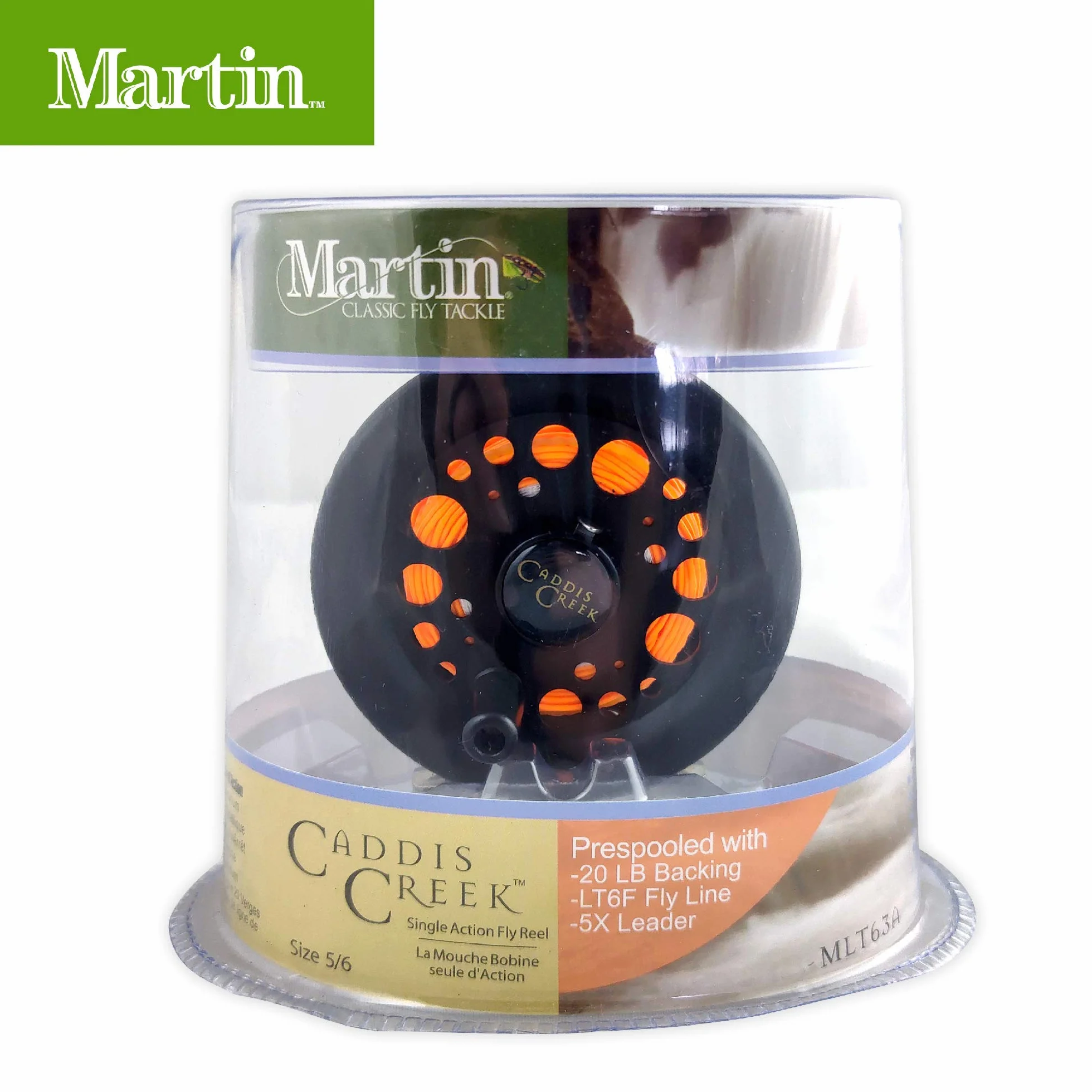 Martin Caddis Creek Fliegenfischrolle, verstärkte Aluminiumspule mit Druckknopf-Entriegelung