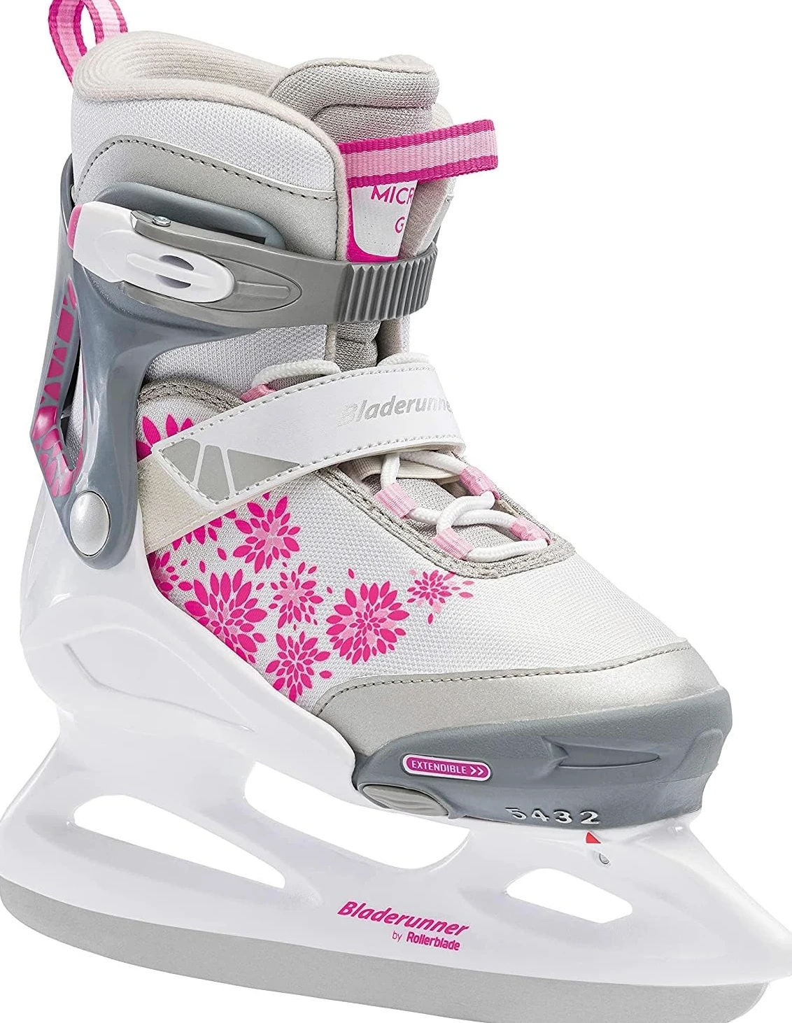 Rollerblade Bladerunner Ice Micro Ice Patins à Glace réglables pour Fille Rose et Blanc