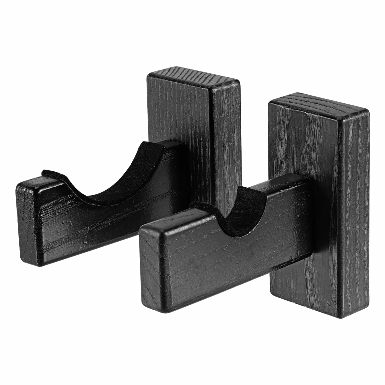 Lot de 6 Supports Mural pour Batte de Baseball en Bois - Noir