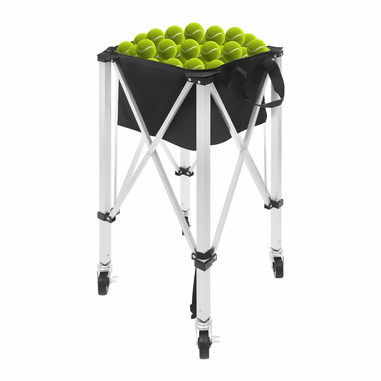 Chariot à balles de tennis pliable, panier à balles de tennis léger avec roues, chariot de balle portable en aluminium, chariot pour balle de tennis, baseball