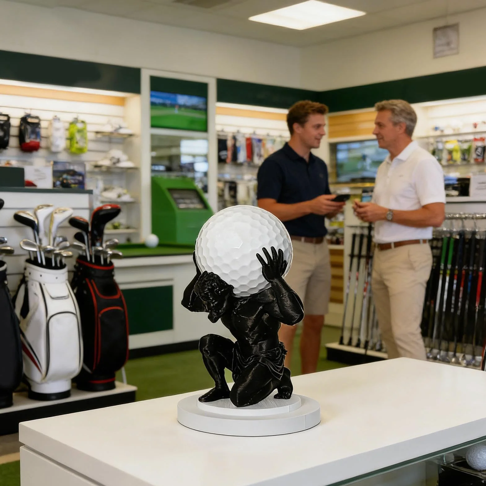 Présentoir de balle de golf, organisateur de collection design artistique pour intérieur