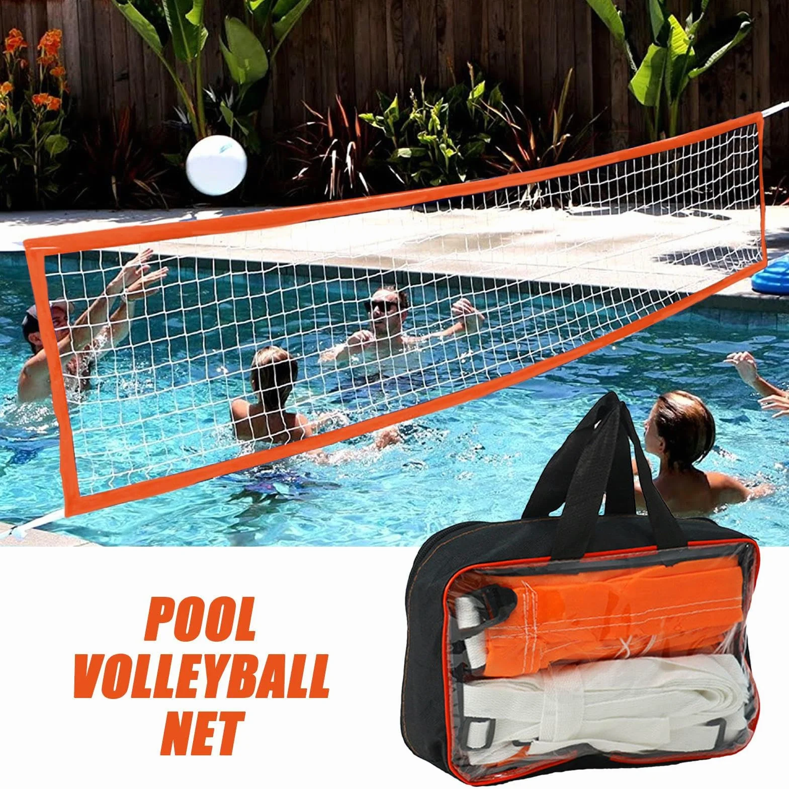 Réseau de Volley-Ball Piscine Grand Filet de Remplacement Équipement Sportif Aquatique Multifonction
