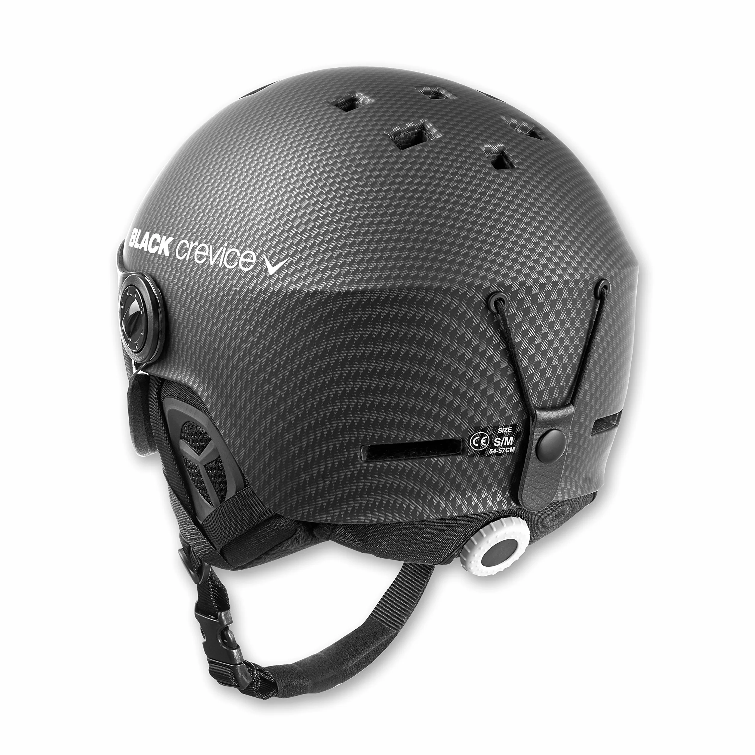 BLACK CREVICE Casque de Ski Arlberg I Casque de Ski avec visière & Look Pilote différentes Couleurs I Casque de Ski Hommes & Femmes I Respirant I avec visière de rechangeI Taille réglable